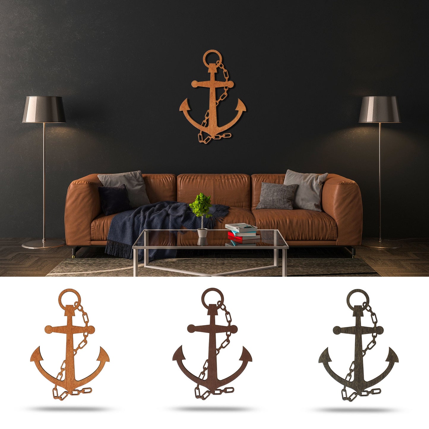 Wandbild Holz "Anker" - Nanino Design Onlineshop -