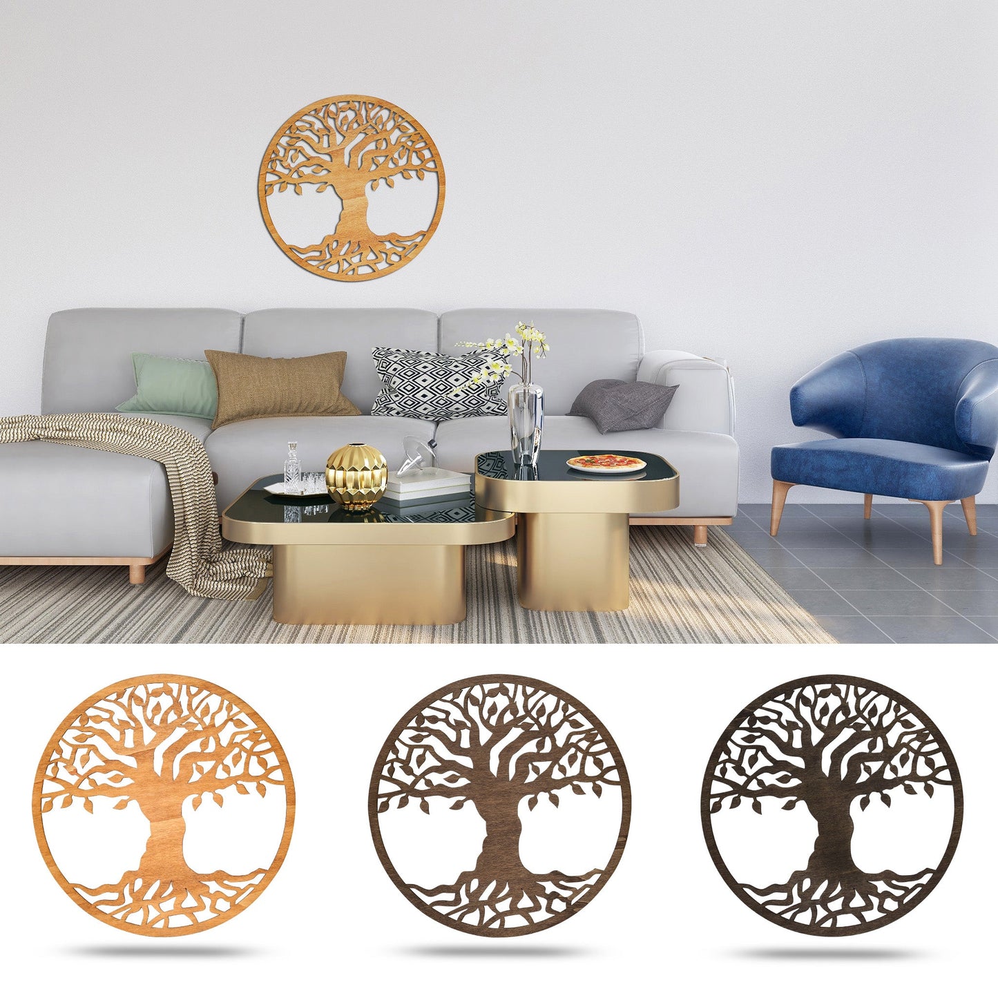 Wandbild Holz "Baum des Lebens" V2 - Nanino Design Onlineshop -