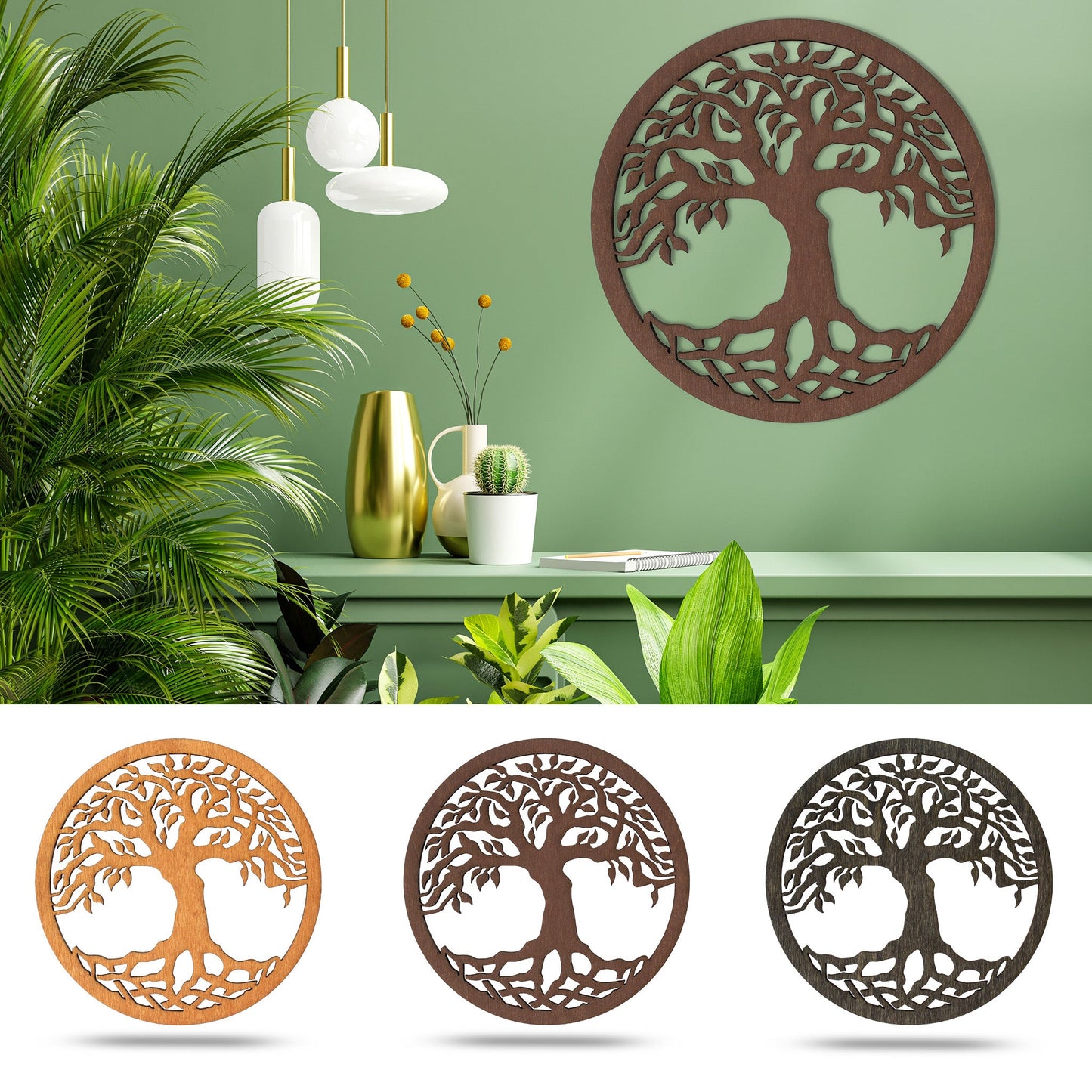 Wandbild Holz "Baum des Lebens" V3 - Nanino Design Onlineshop -
