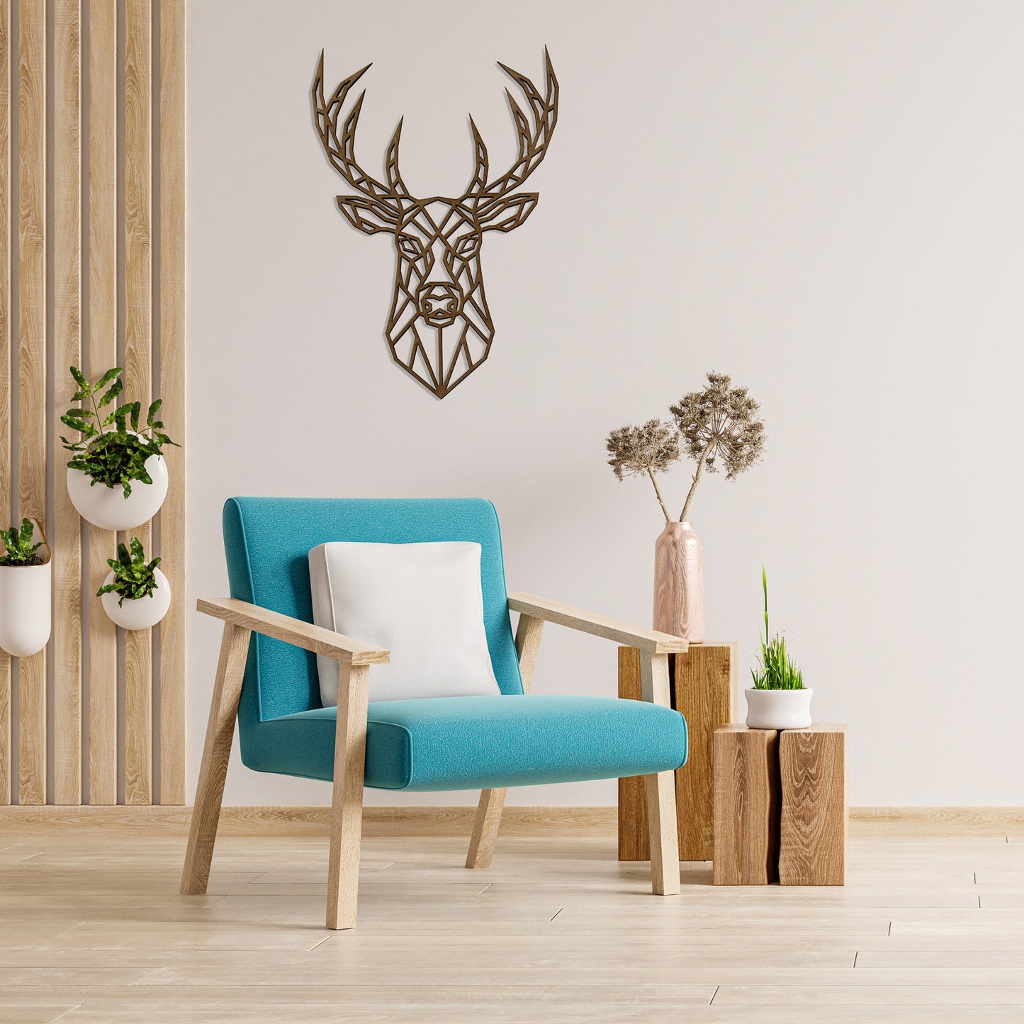 Wandbild Holz "Hirsch" - Nanino Design Onlineshop -
