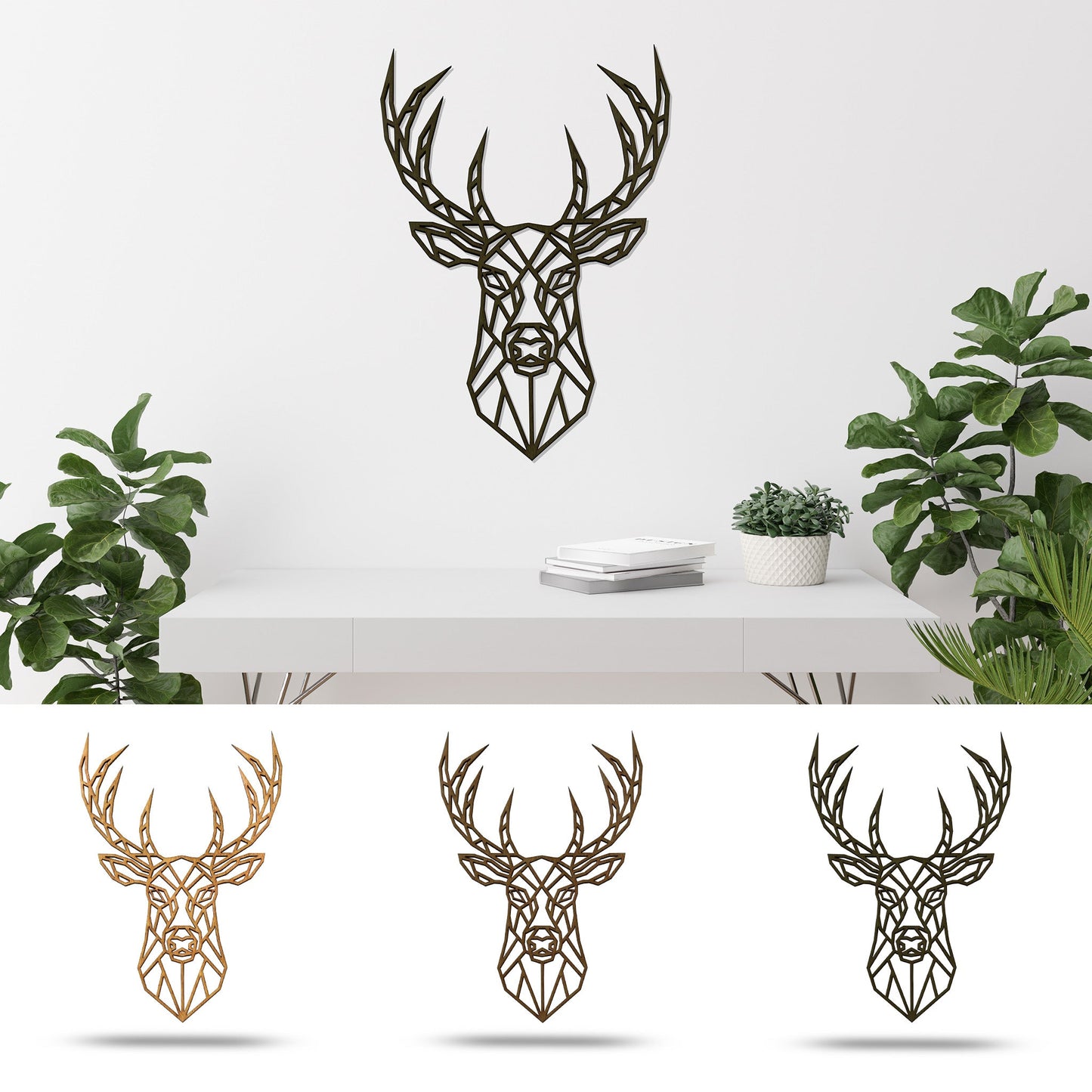 Wandbild Holz "Hirsch" - Nanino Design Onlineshop -