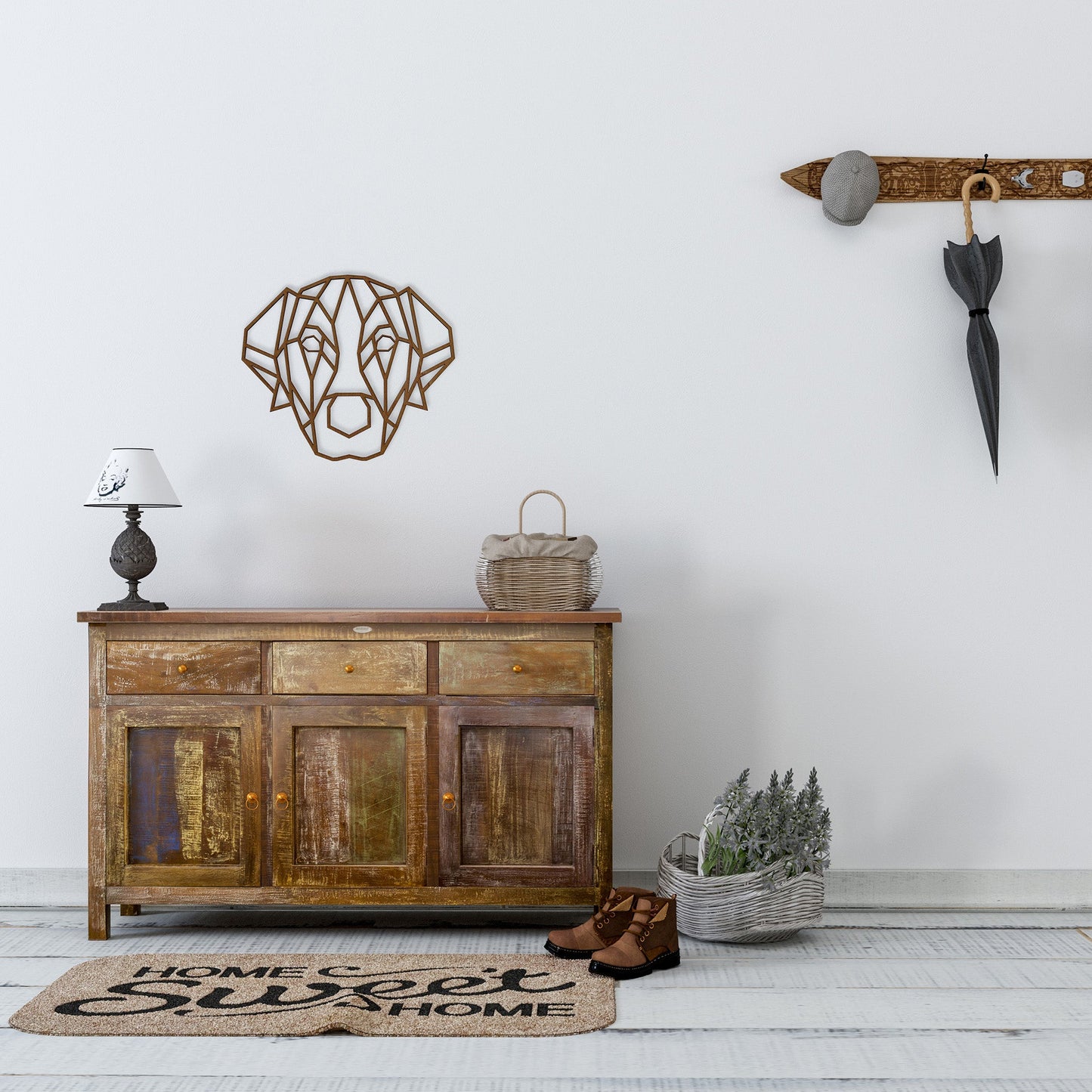 Wandbild Holz "Hund" - Nanino Design Onlineshop -