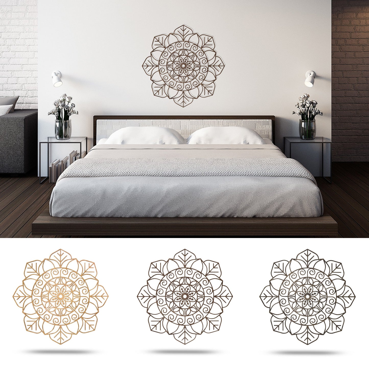 Wandbild Holz "Mandala" - Nanino Design Onlineshop -