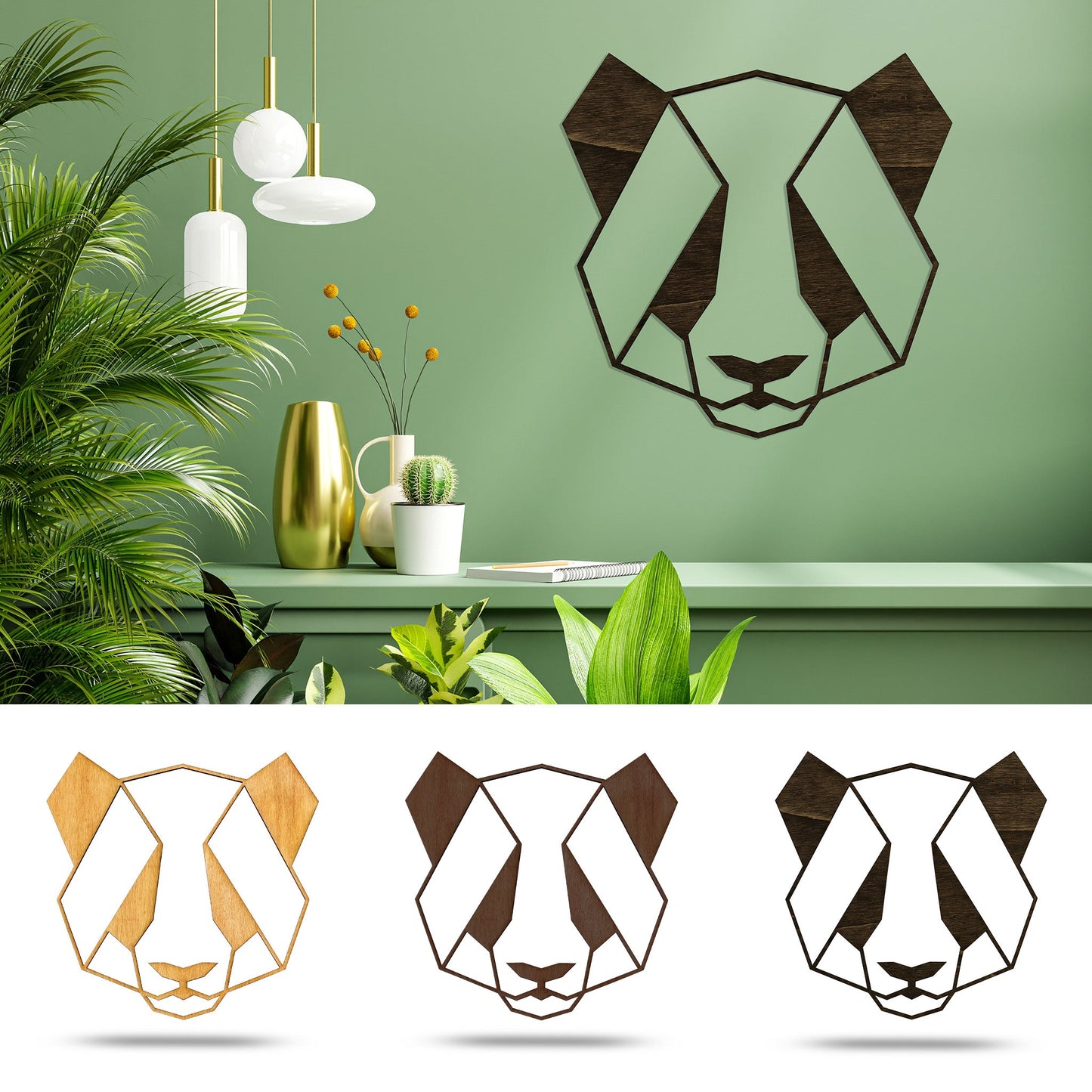 Wandbild Holz "Panda" - Nanino Design Onlineshop -