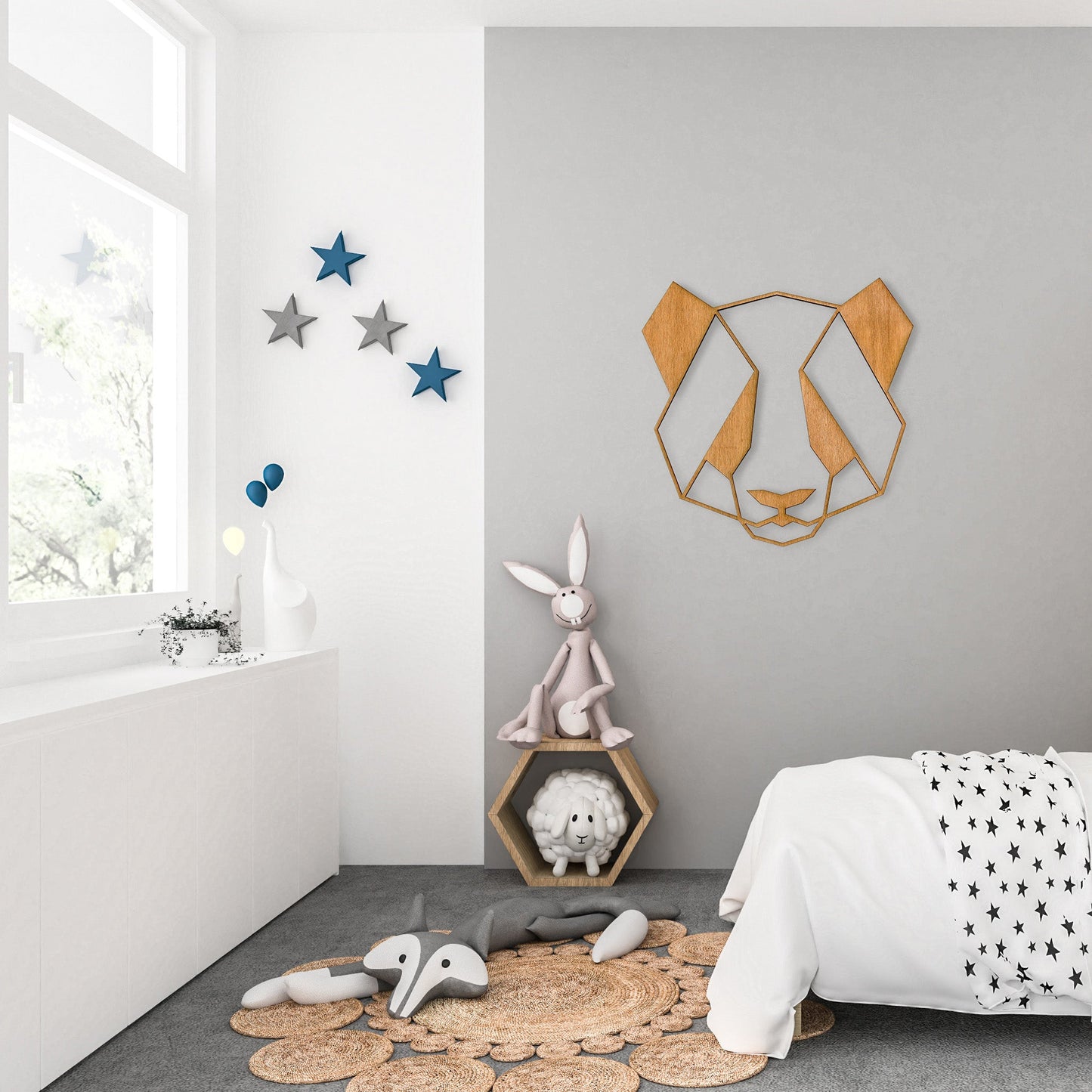 Wandbild Holz "Panda" - Nanino Design Onlineshop -