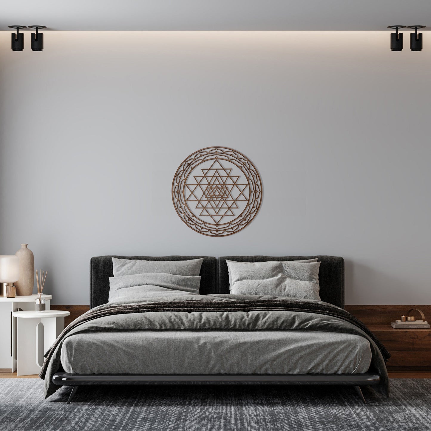 Wandbild Holz "Sri Yantra" - Nanino Design Onlineshop -