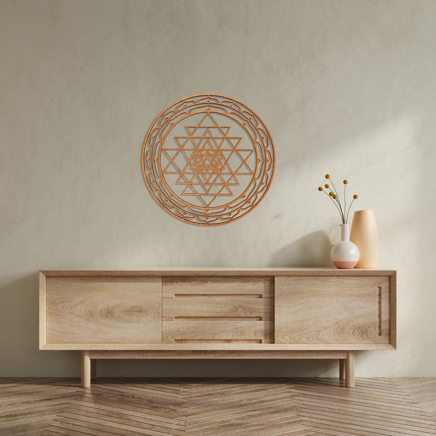 Wandbild Holz "Sri Yantra" - Nanino Design Onlineshop -