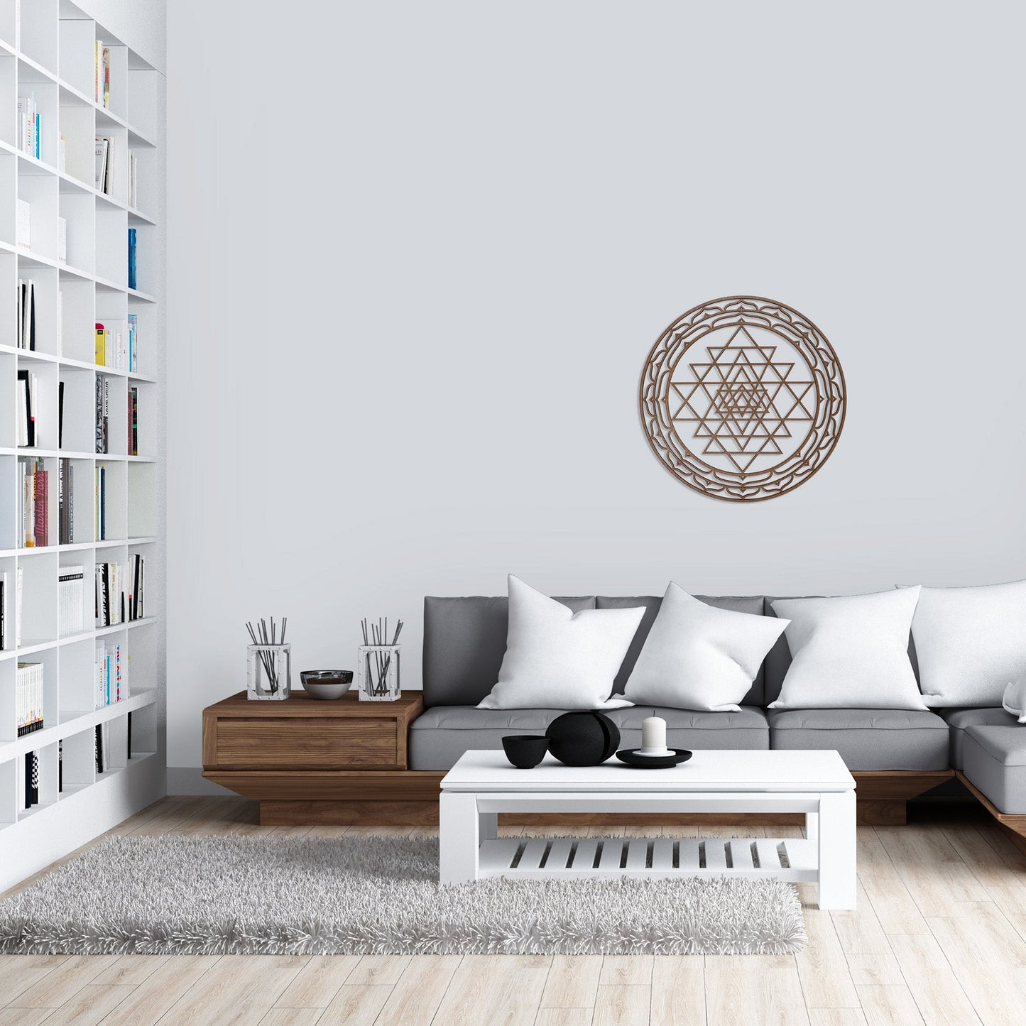 Wandbild Holz "Sri Yantra" - Nanino Design Onlineshop -