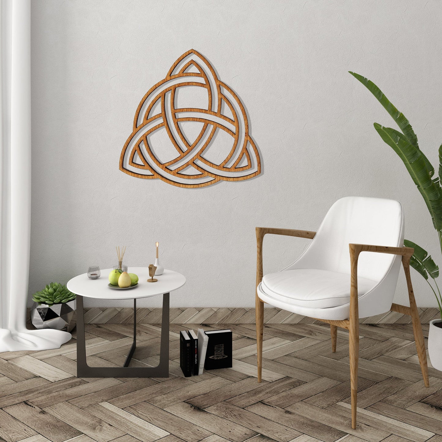 Wandbild Holz "Triquetra mit Kreis" - Nanino Design Onlineshop -