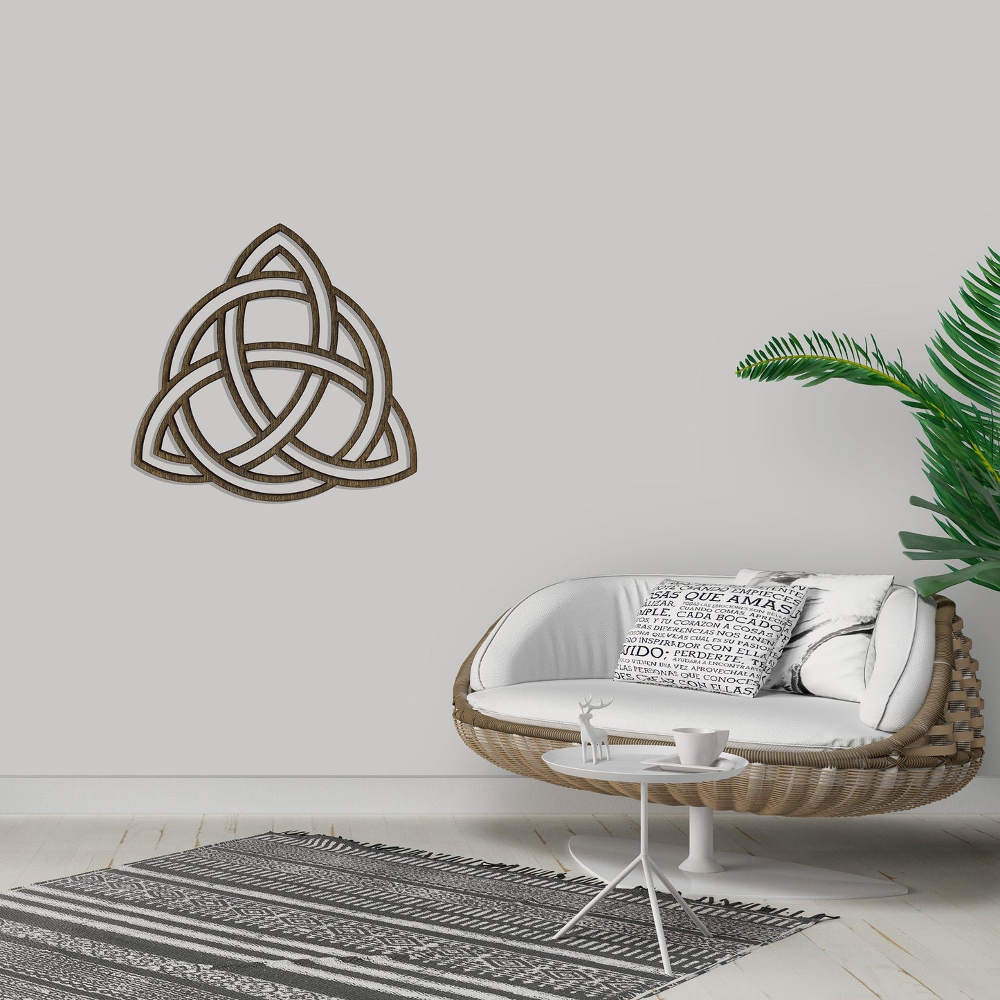 Wandbild Holz "Triquetra mit Kreis" - Nanino Design Onlineshop -