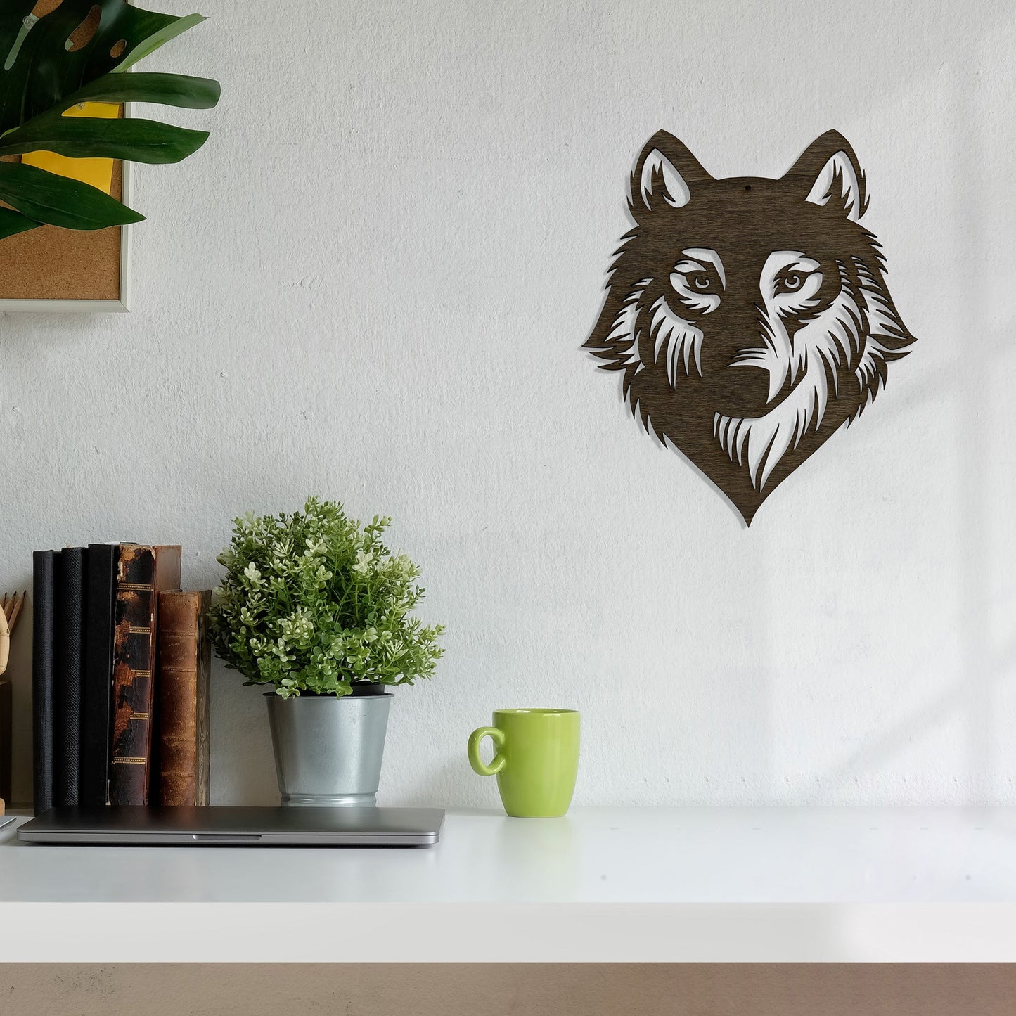 Wandbild Holz "Wolf" - Nanino Design Onlineshop -