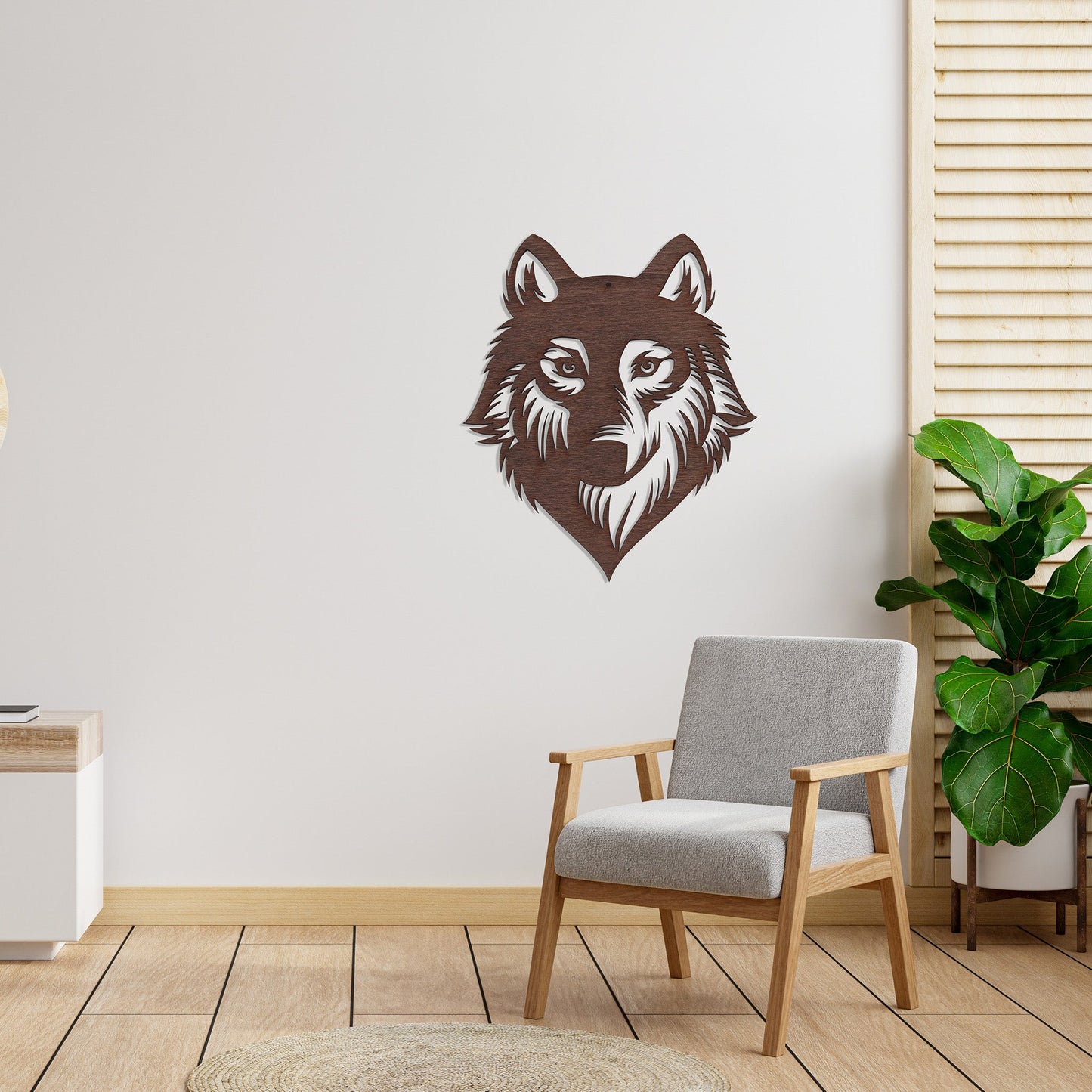 Wandbild Holz "Wolf" - Nanino Design Onlineshop -