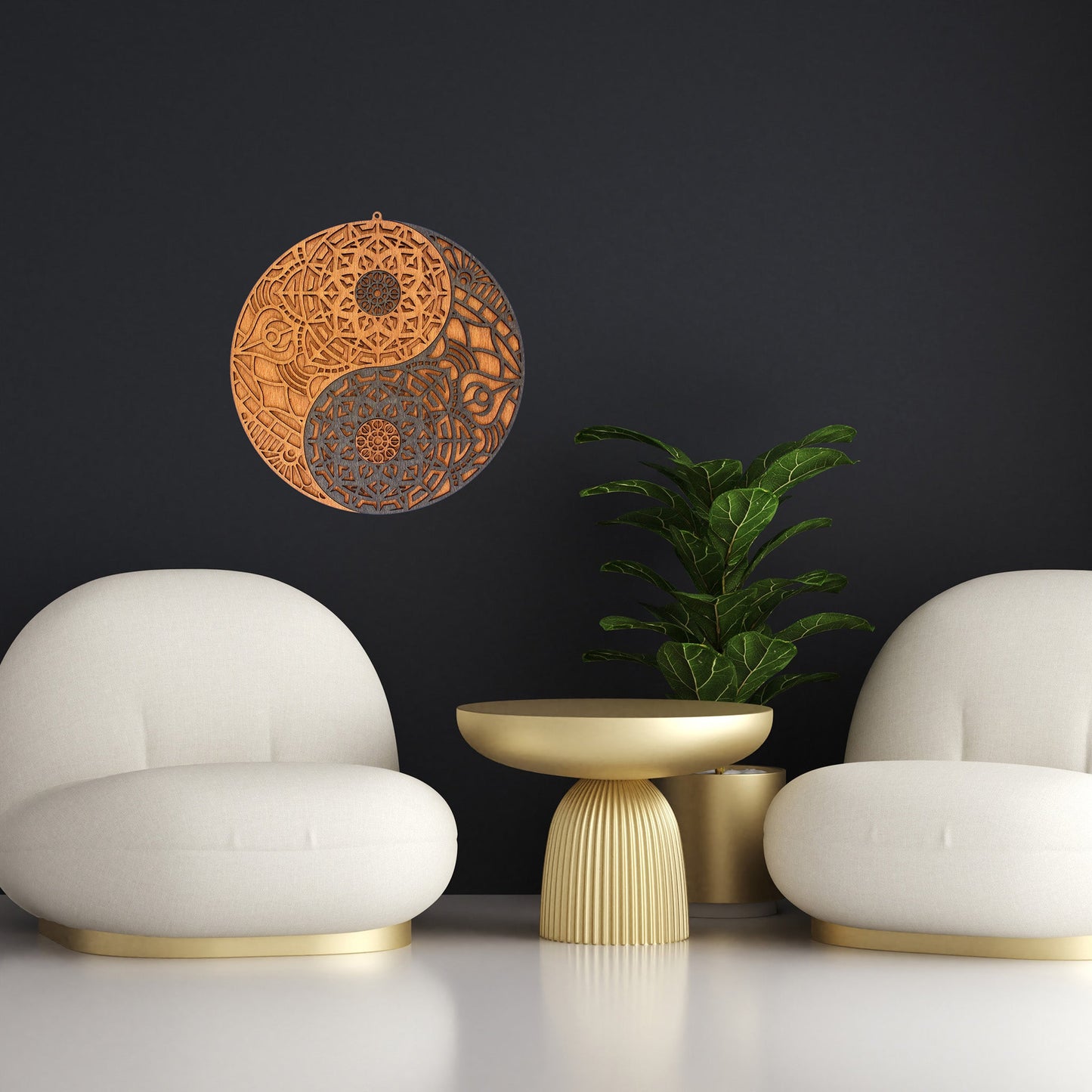 Wandbild Holz "Yin Yang" - Nanino Design Onlineshop -