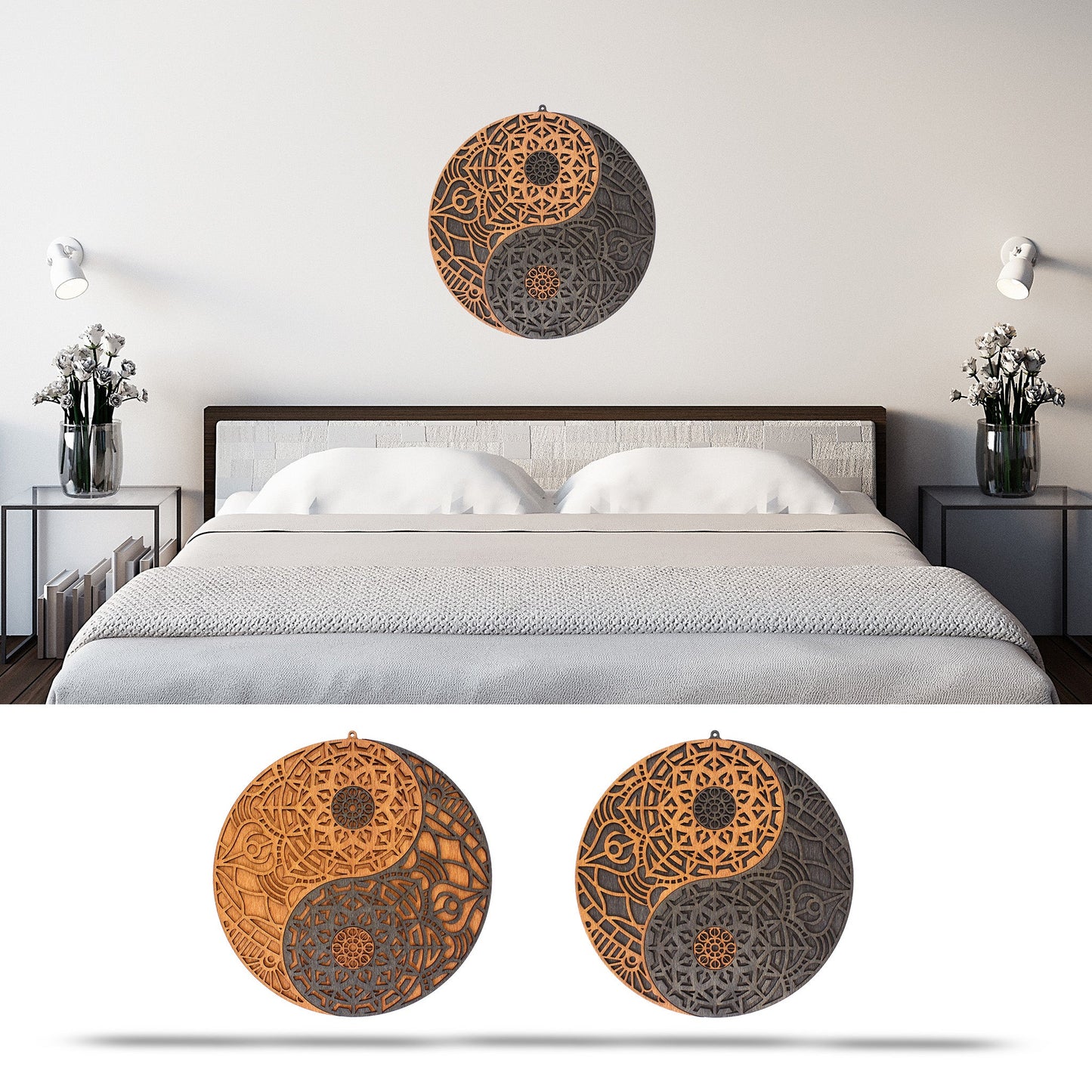 Wandbild Holz "Yin Yang" - Nanino Design Onlineshop -