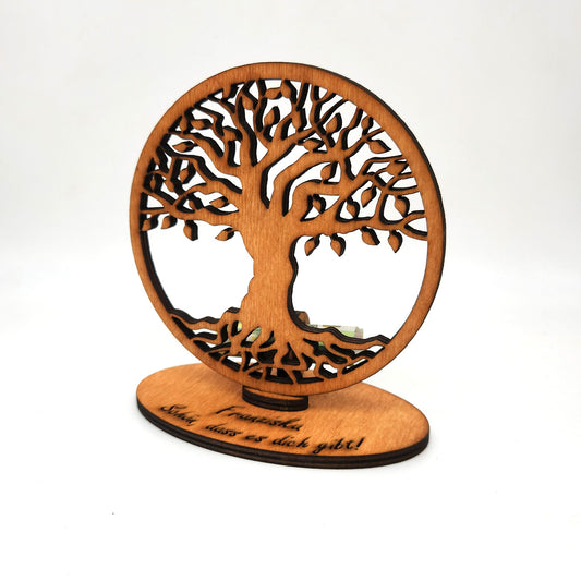 Aufsteller "Baum des Lebens" mit Geldscheinhalter, personalisiert - Nanino Design Onlineshop - 