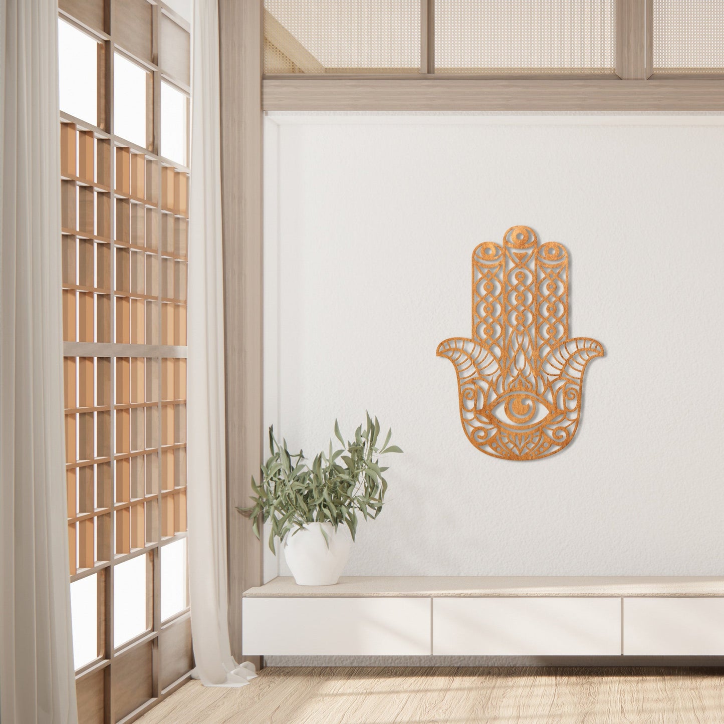 Wandbild Holz "Hamsa" - Nanino Design Onlineshop - 