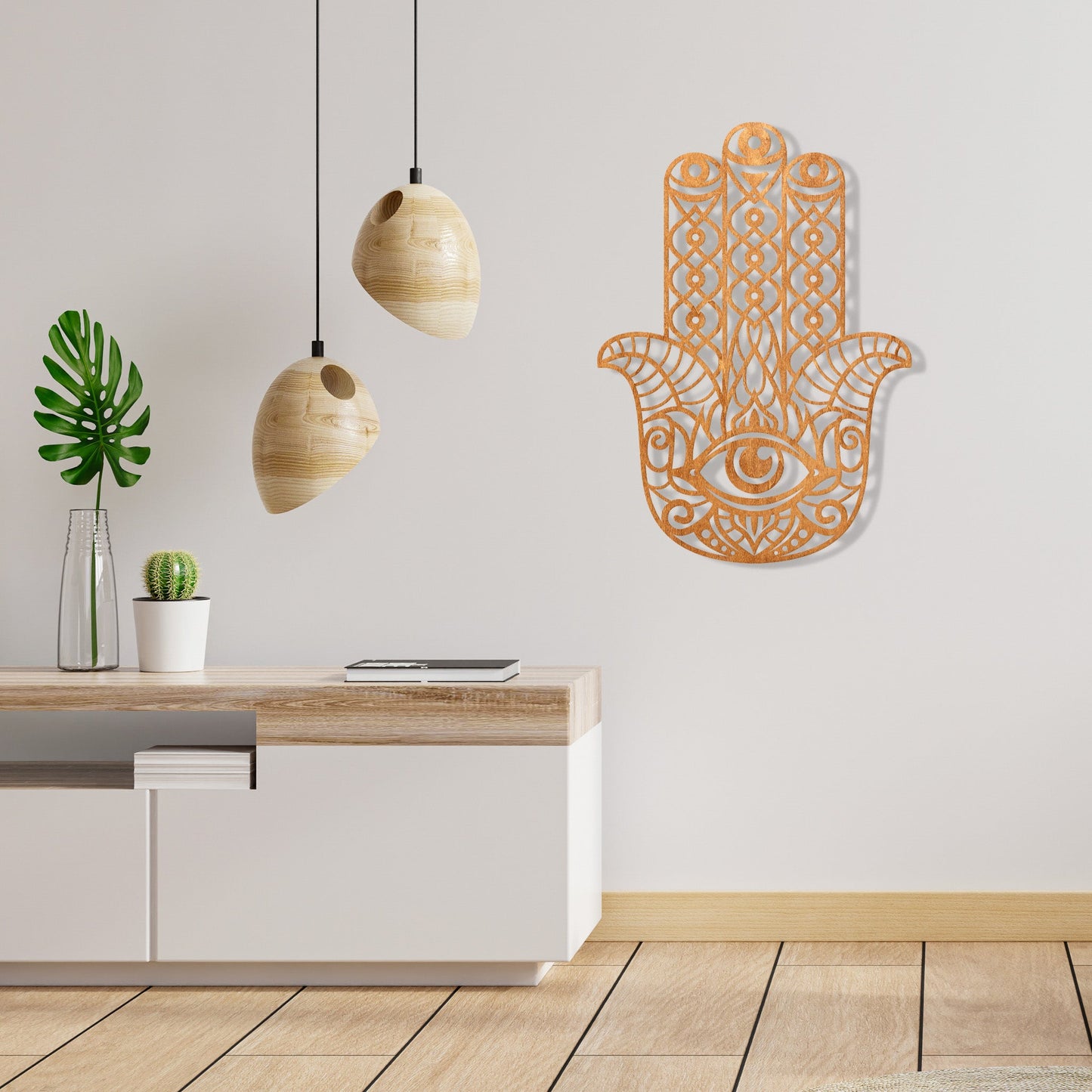 Wandbild Holz "Hamsa" - Nanino Design Onlineshop - 