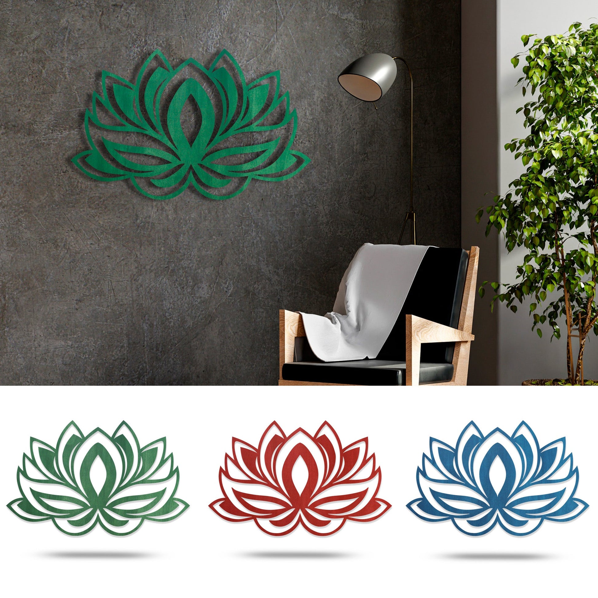 Wandbild Lotusblume V1 in Farbe - Nanino Design - 