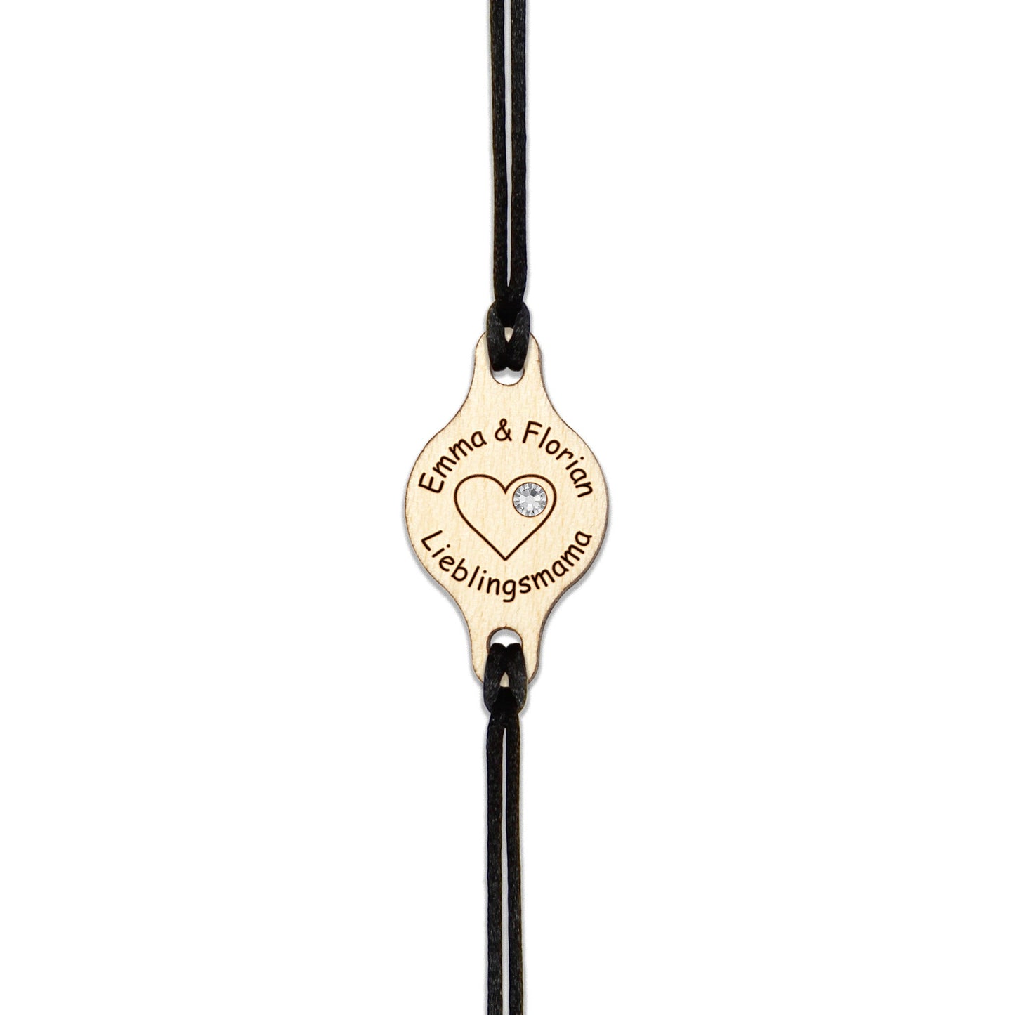 Armband "Herz" personalisiert mit Glitzerstein - Nanino Design Onlineshop -