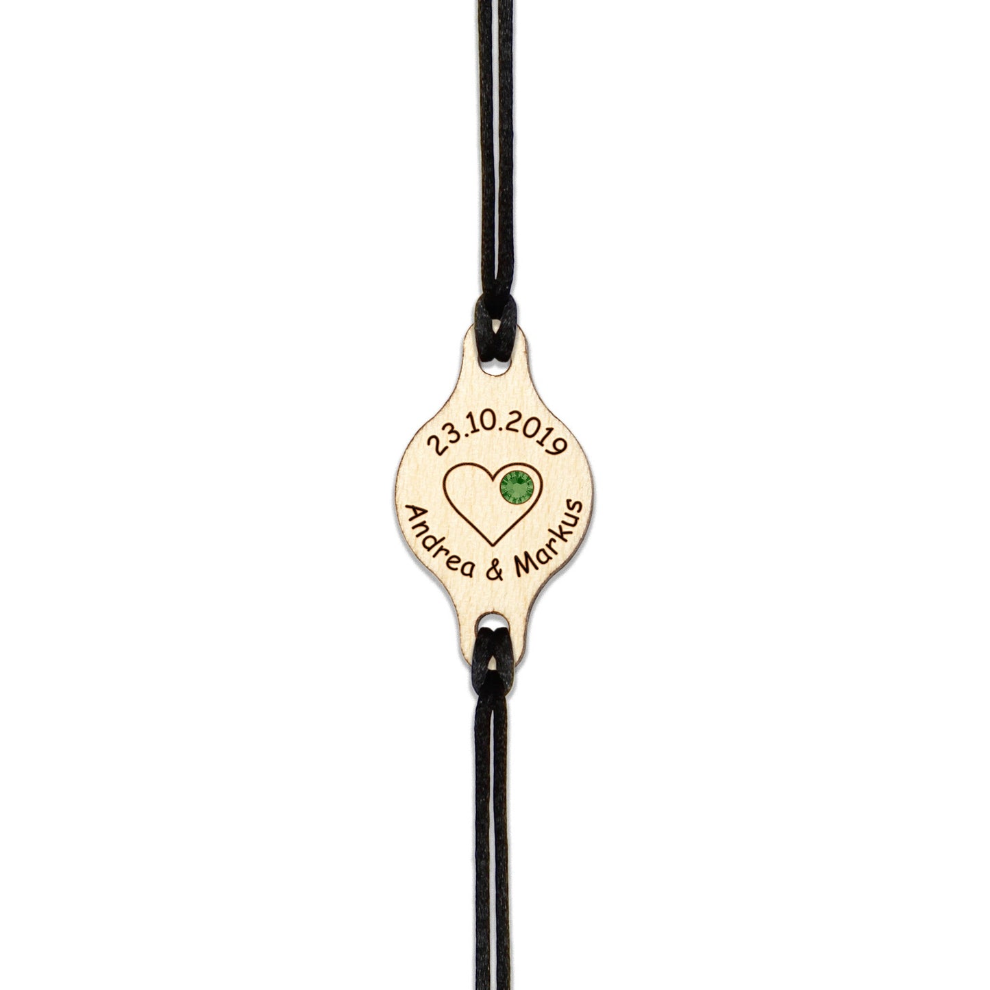 Armband "Herz" personalisiert mit Glitzerstein - Nanino Design Onlineshop -