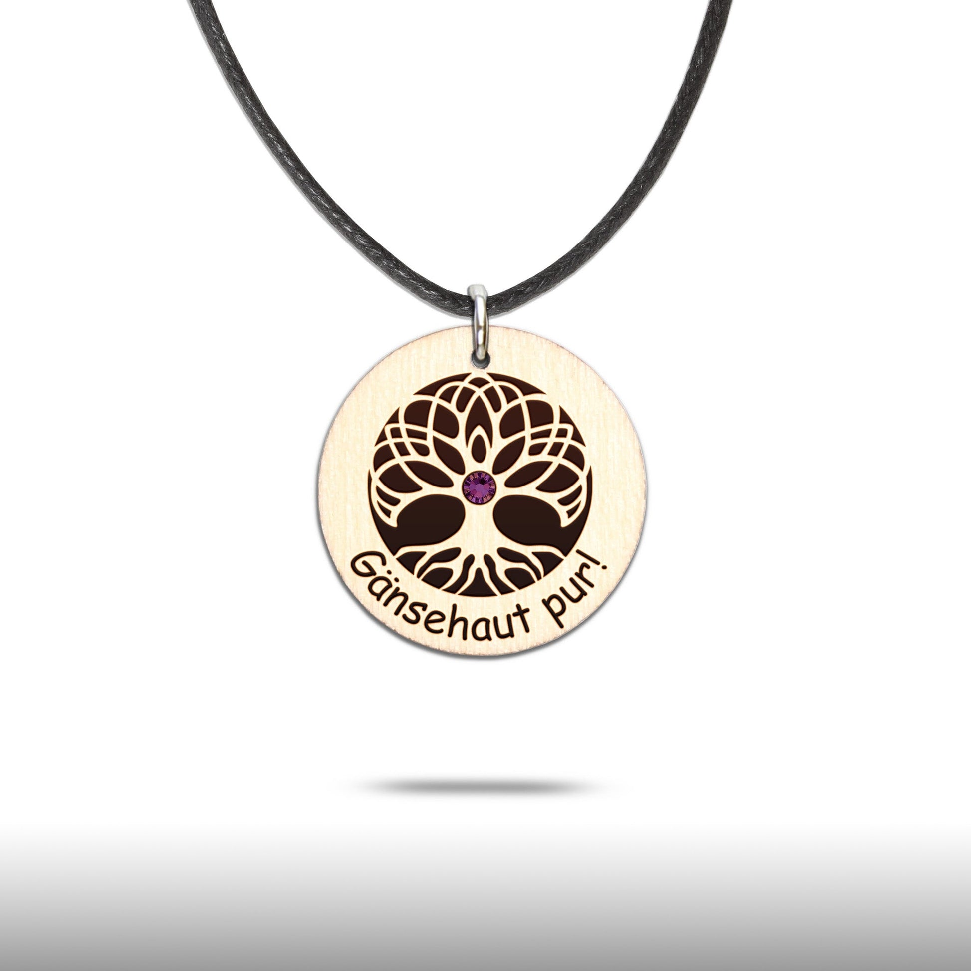 Halskette "Baum des Lebens" personalisiert, Glitzerstein - Nanino Design Onlineshop -