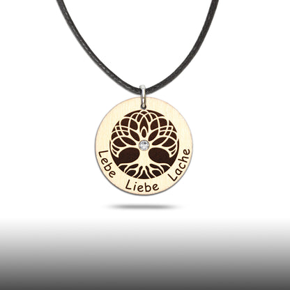 Halskette Baum "Lebe Liebe Lache" - Nanino Design Onlineshop -