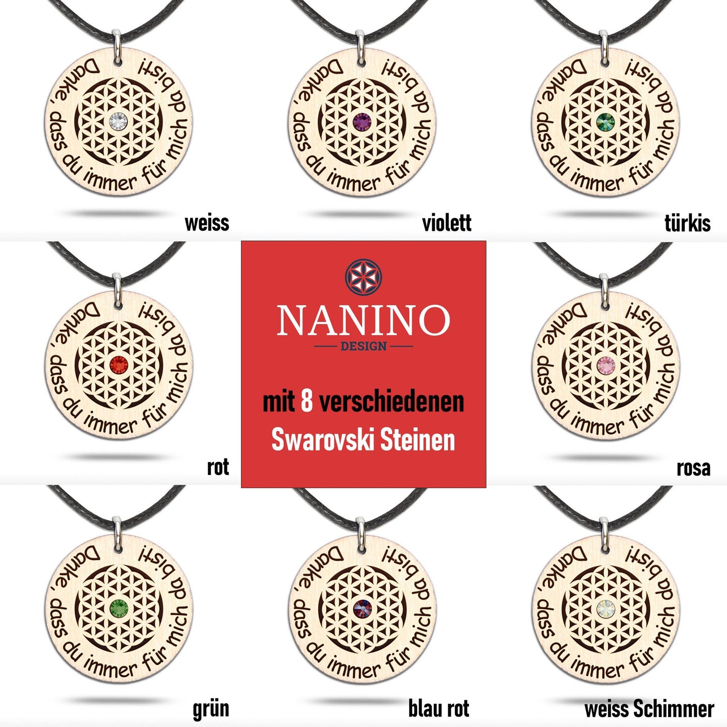 Halskette "Danke, dass du immer für mich da bist" - Nanino Design Onlineshop -