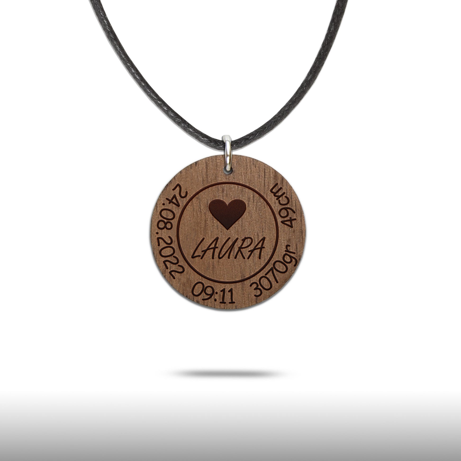 Halskette "Geburt/Taufe" personalisiert - Nanino Design Onlineshop -