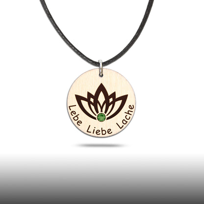 Halskette Lotusblume "Lebe Liebe Lache" - Nanino Design Onlineshop -