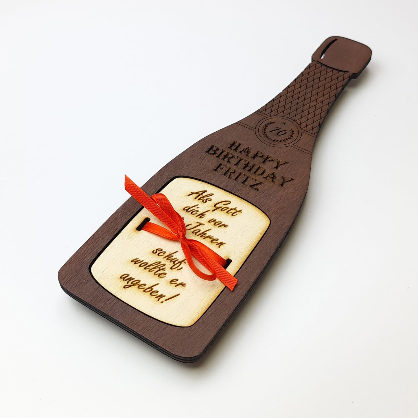 personalisierte Flasche "Geburtstag" aus Holz mit Geldfach | Wandbild | Geldgeschenk - Nanino Design Onlineshop -