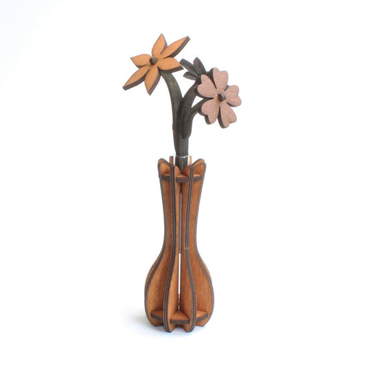 Set "Vase mit Blume aus Holz" - Nanino Design Onlineshop -