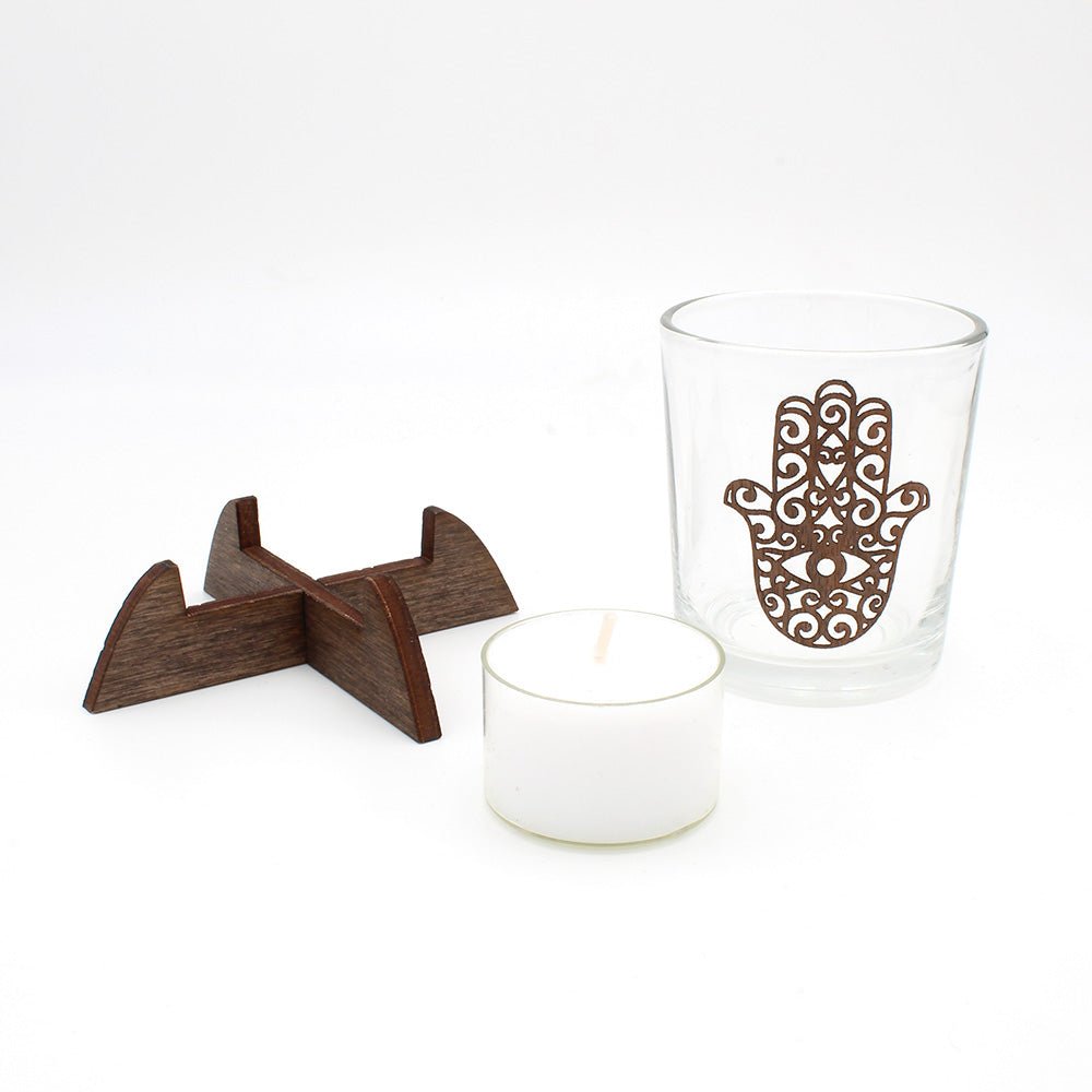 Teelicht "Hand der Fatima" mit Kerze - Nanino Design Onlineshop -