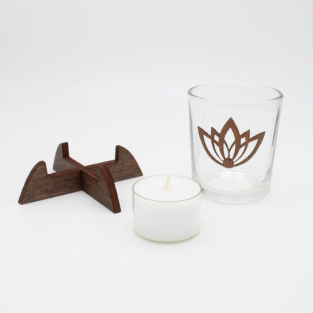 Teelicht "Lotusblume" mit Kerze - Nanino Design Onlineshop -