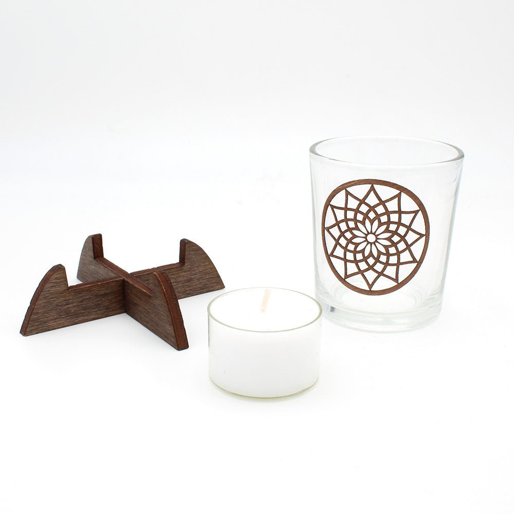 Teelicht "Mandala" mit Kerze - Nanino Design Onlineshop -