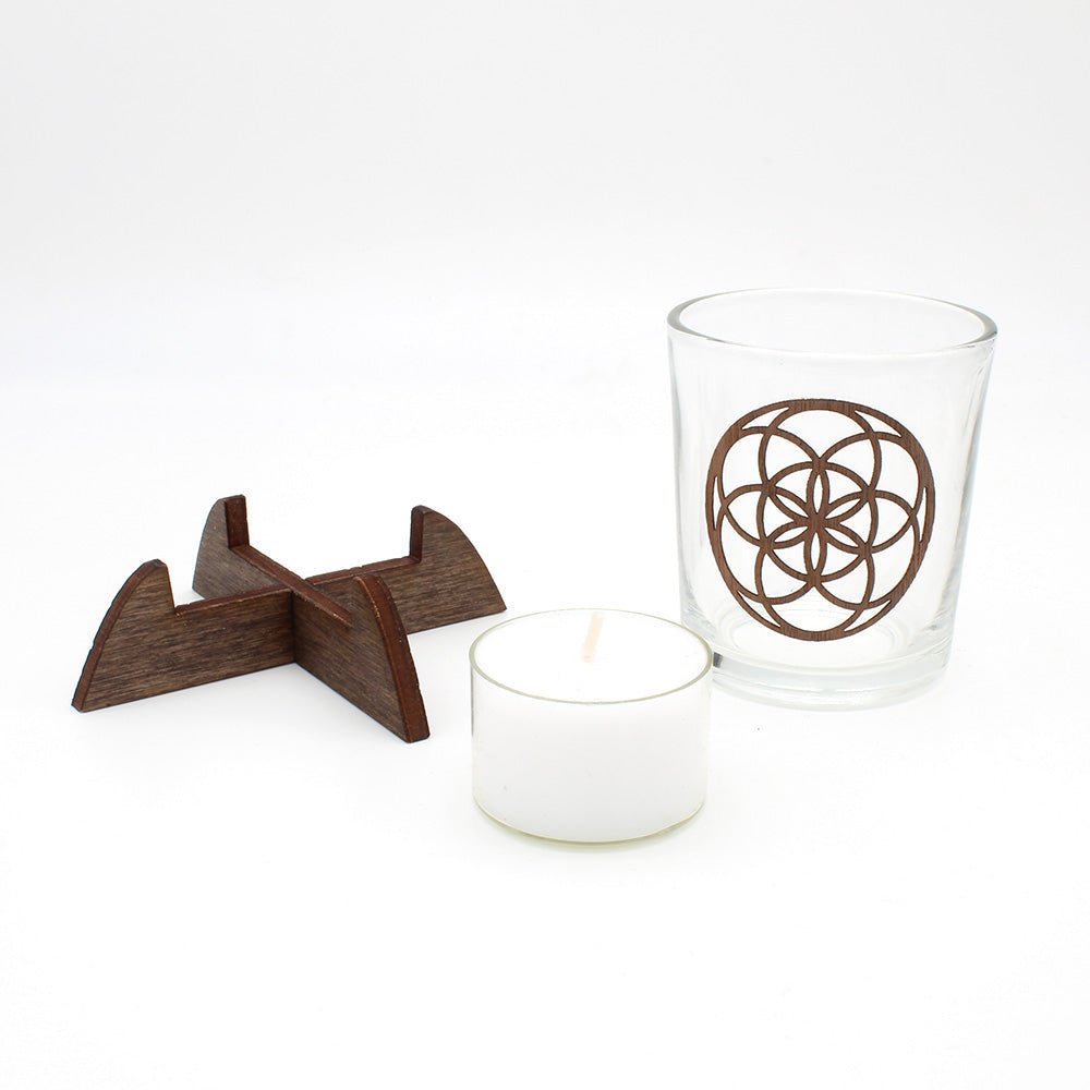 Teelicht "Samen des Lebens" mit Kerze - Nanino Design Onlineshop -