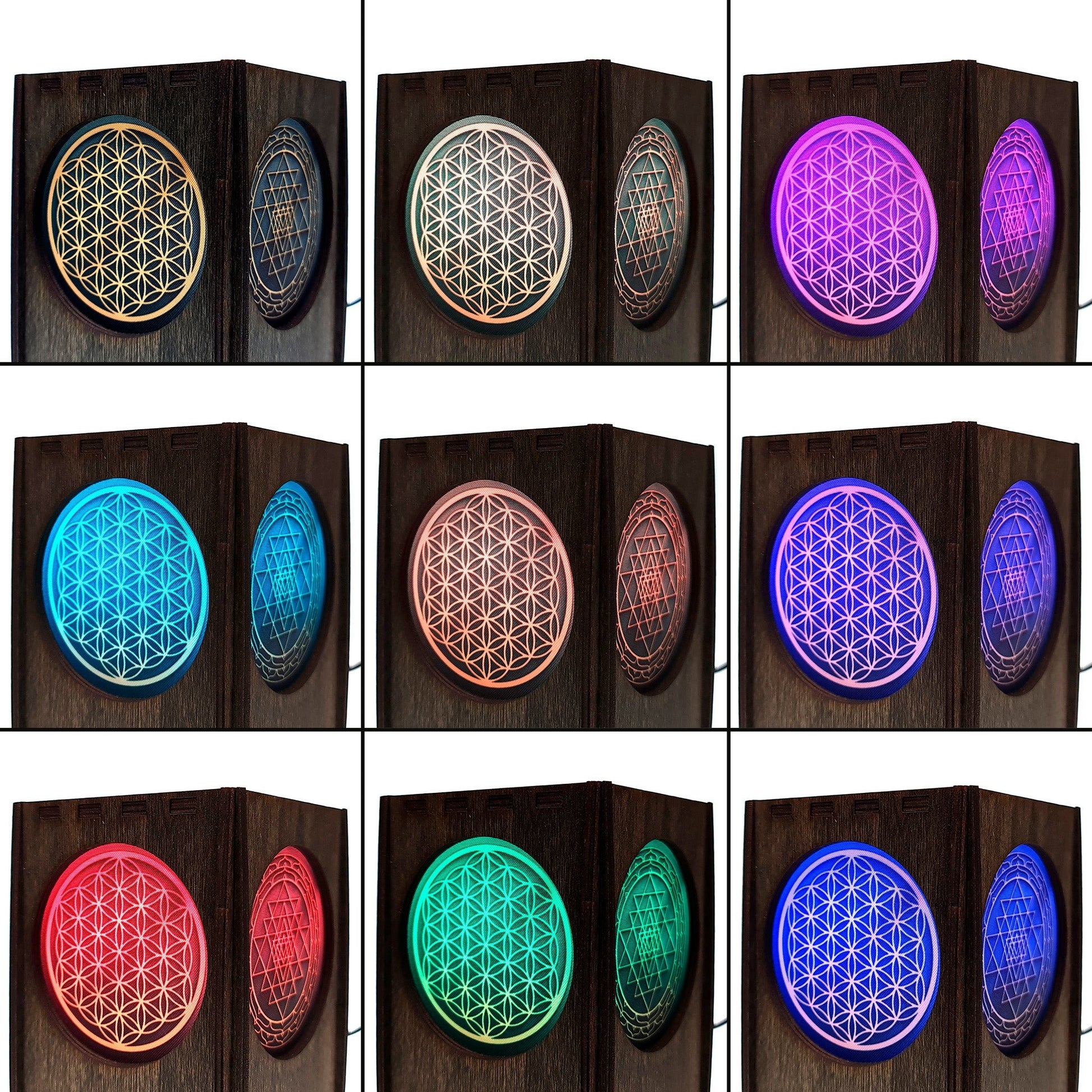 Tischlampe aus Holz mit 3 Symbolen - Nanino Design Onlineshop -
