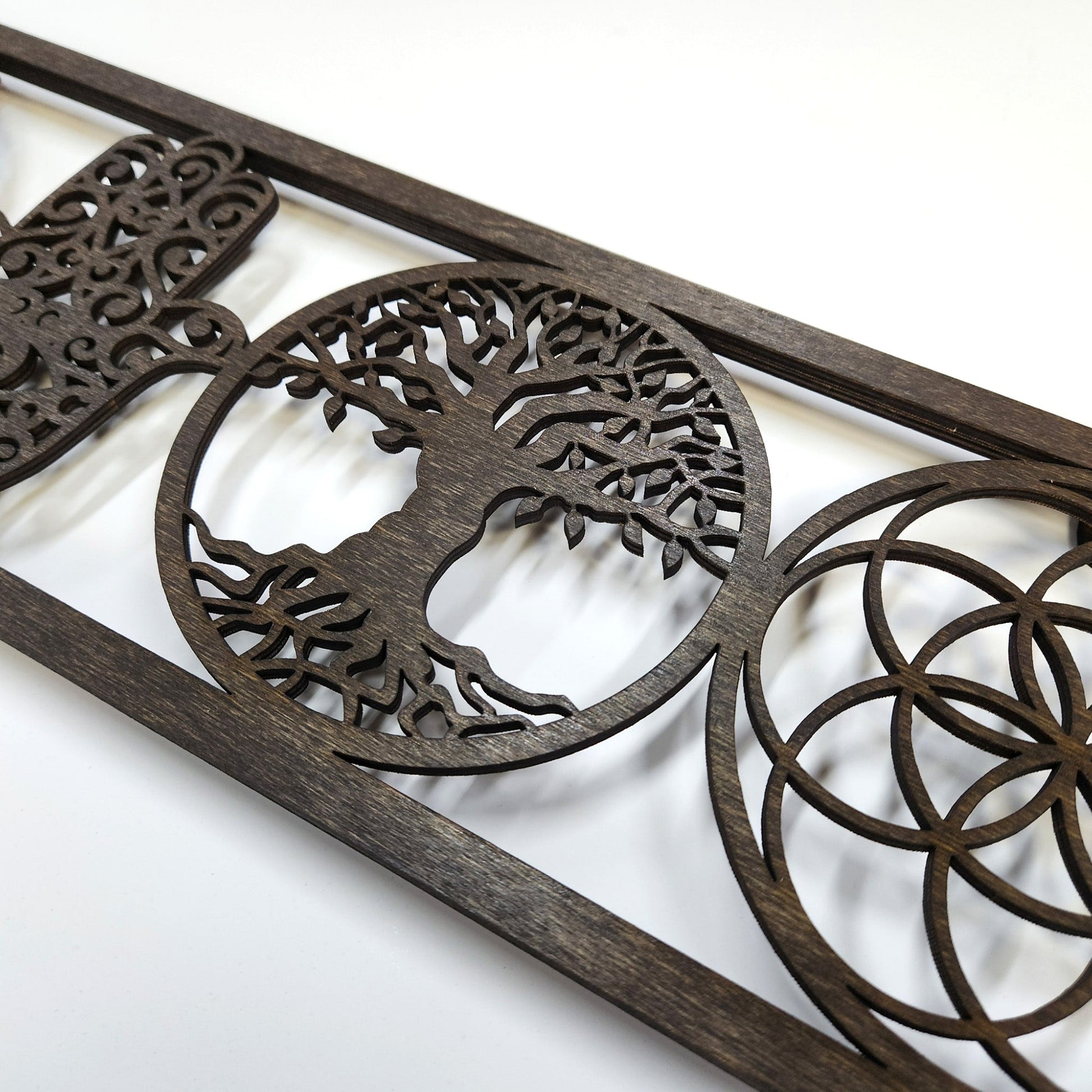 Wandbild "4 Symbole", Querformat aus Holz - Nanino Design Onlineshop -