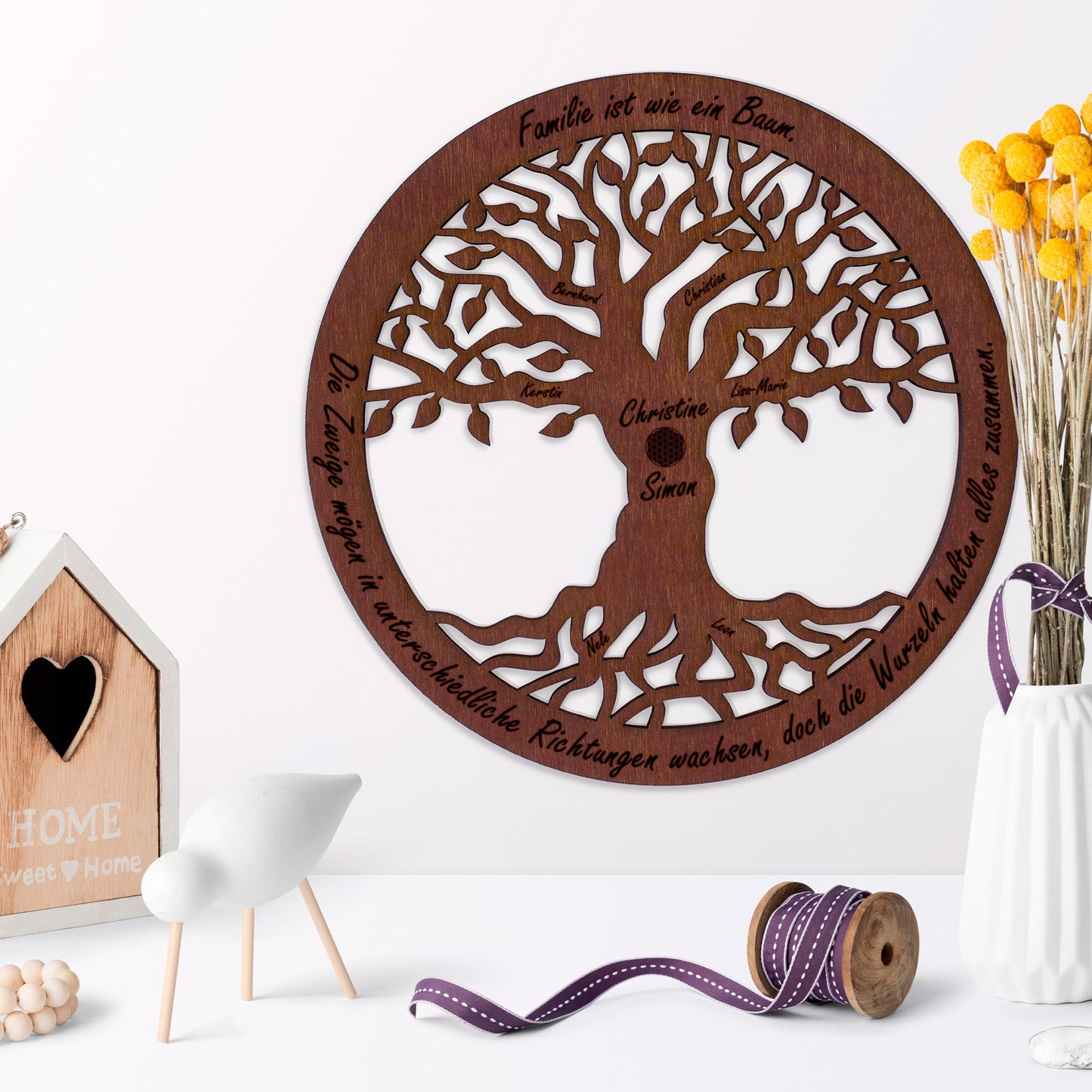 Wandbild Baum des Lebens "Familie", personalisiert - Nanino Design Onlineshop -