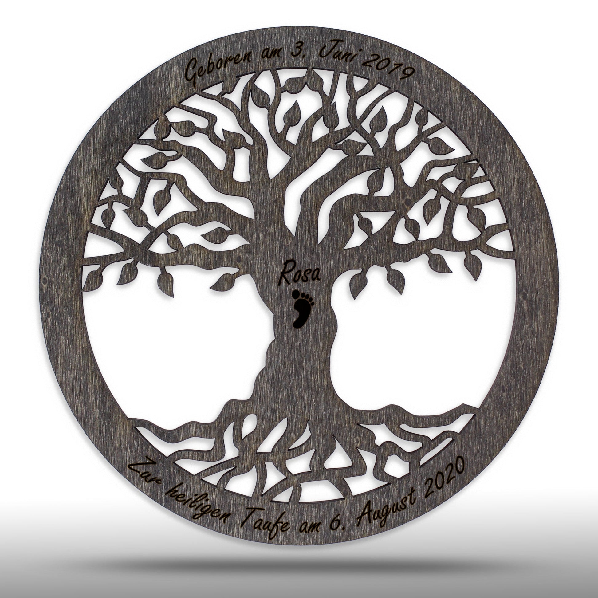 Wandbild Baum des Lebens "Geburt/Taufe", personalisiert - Nanino Design Onlineshop -