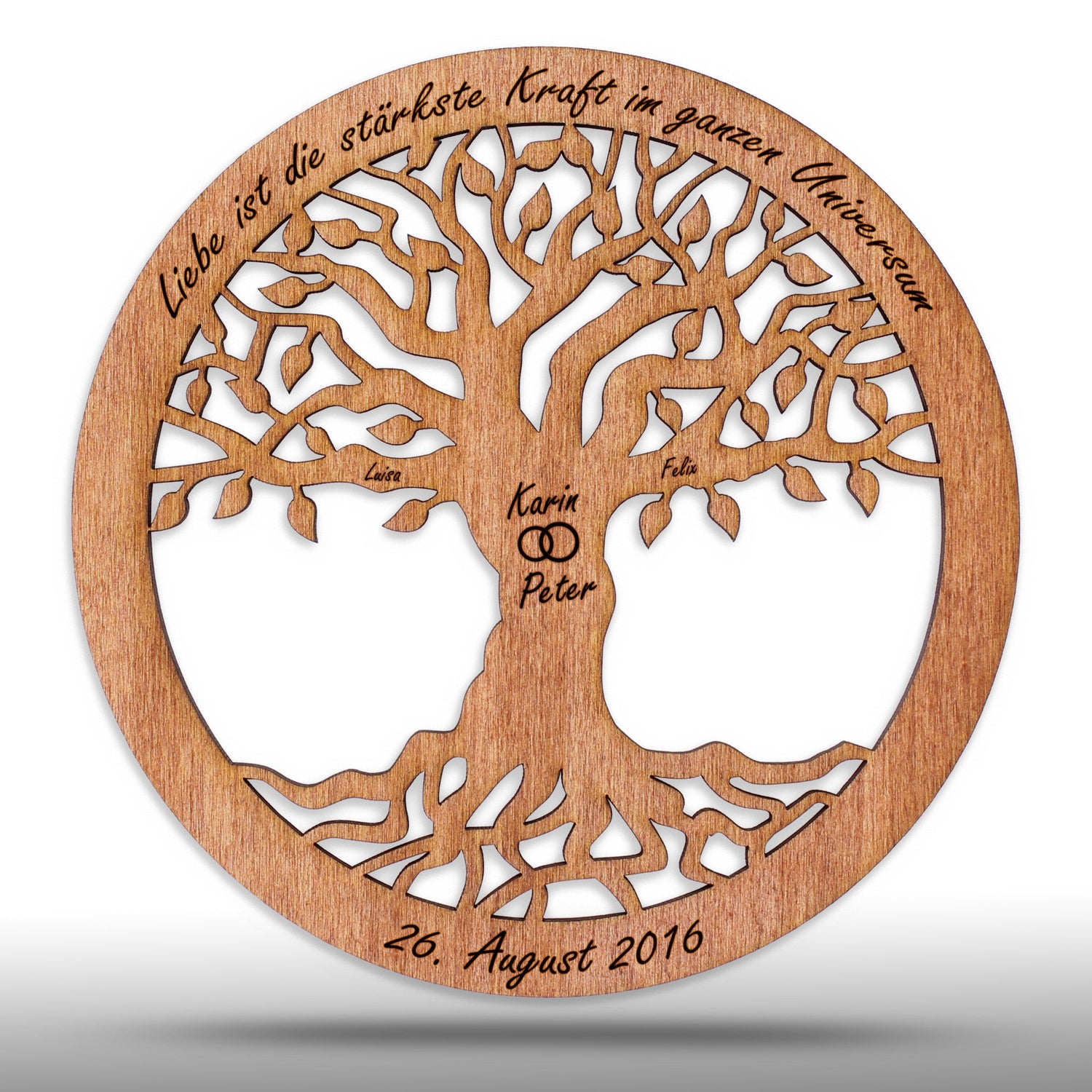 Wandbild Baum des Lebens "Hochzeit / Liebe", personalisiert - Nanino Design Onlineshop -