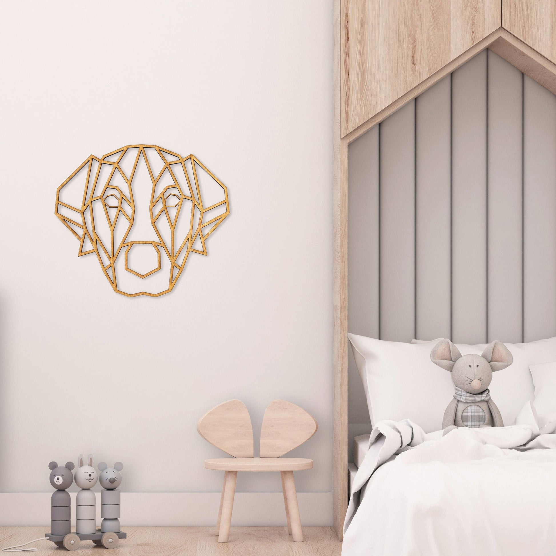 Wandbild Holz "Hund" - Nanino Design Onlineshop -