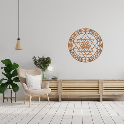 Wandbild Holz "Sri Yantra" - Nanino Design Onlineshop -