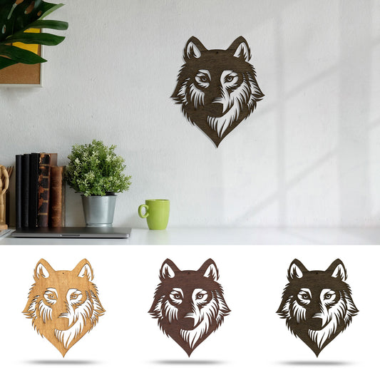 Wandbild Holz "Wolf" - Nanino Design Onlineshop -