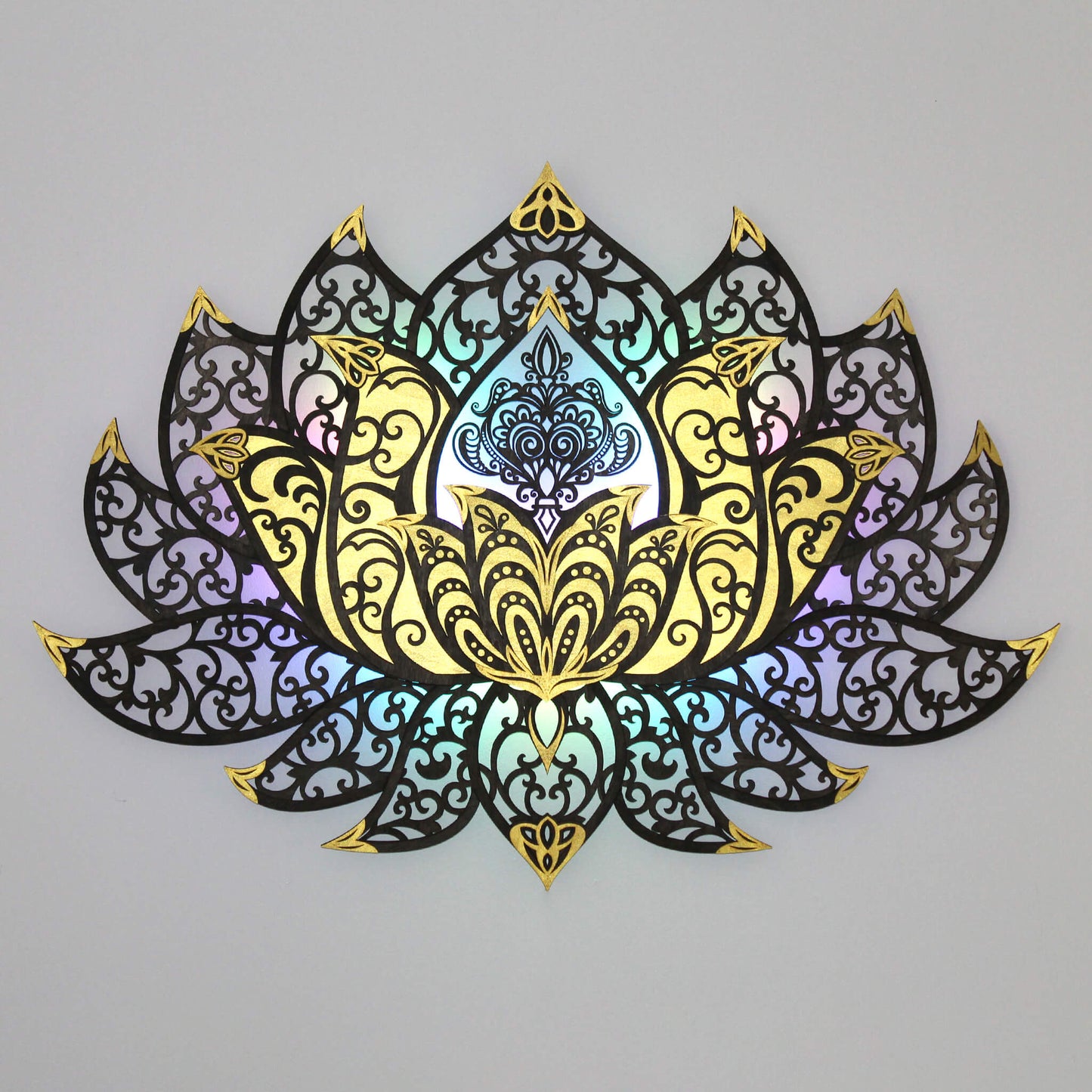 Wandbild XXL Lotusblume Orient "Gold" - Nanino Design Onlineshop -