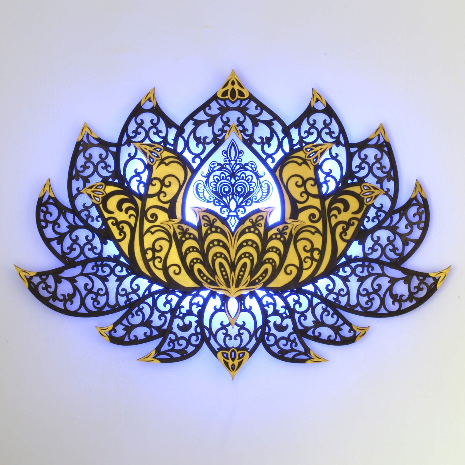 Wandbild XXL Lotusblume Orient "Gold" - Nanino Design Onlineshop -