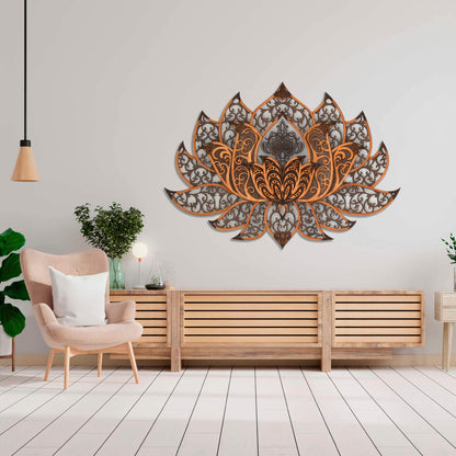 Wandbild XXL Lotusblume Orient "Natur" - Nanino Design Onlineshop -